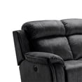 thumbnail image 3 of Fabric Upholstered Reclining Sofa with Flared Pillow Top Armrests Black, 3 of 4