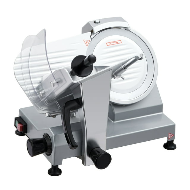 QinaQin Electric Meat Slicer, Commercial Meat Slicer, 8-Inch Carbon Steel Blade, Stainless Steel Food Slicer, Suitable for Kitchens and Restaurants, Meat Cutting Thickness 0-12 Mm, 210 Watts