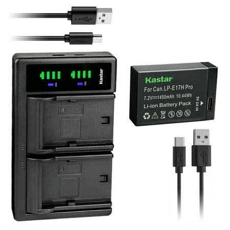 Kastar 1-Pack LP-E17H Pro Battery and LTD2 USB Charger Compatible with Canon EOS 200D EOS 250D EOS 750D EOS 760D EOS 800D EOS 850D EOS 8000D EOS RP EOS R8 EOS R10 EOS R50 Mirrorless Camera