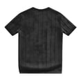 thumbnail image 4 of Men's T-Shirts Short Sleeve Crewneck Knit Shirts Summer Ribbed Textured Tee Shirts Black XL, 4 of 4