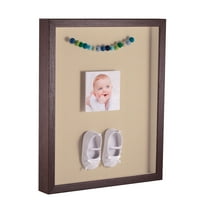 ArtToFrames 16x24 Inch Shadow Box Picture Frame, with a Verlinga Brown 1 Wide Shadowbox frame and Seaside Mat Backing (4656)
