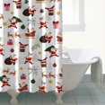 thumbnail image 4 of White Christmas Santa Pattern Shower Curtain 72"x84" ,Bathroom Decorative Shower Curtains Set with 12 Hooks,Modern Waterproof Washable Shower Curtain, 4 of 6