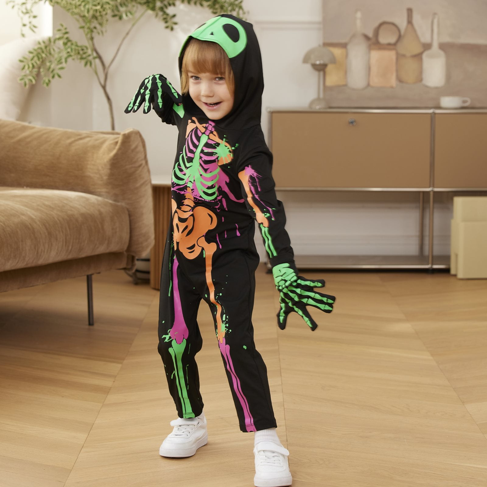 Kids Glow In The Dark Skeleton Costume — free download