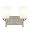 thumbnail image 5 of Aspen Creative 62113, Two-Light Metal Bathroom Vanity Wall Light Fixture, 12 1/2" Wide, Transitional Design in Brushed Steel with Etched White Glass Shade, 5 of 6