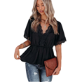 thumbnail image 2 of Blouse Peplum Noire pour Femmes Grande Taille TG, 2 of 6