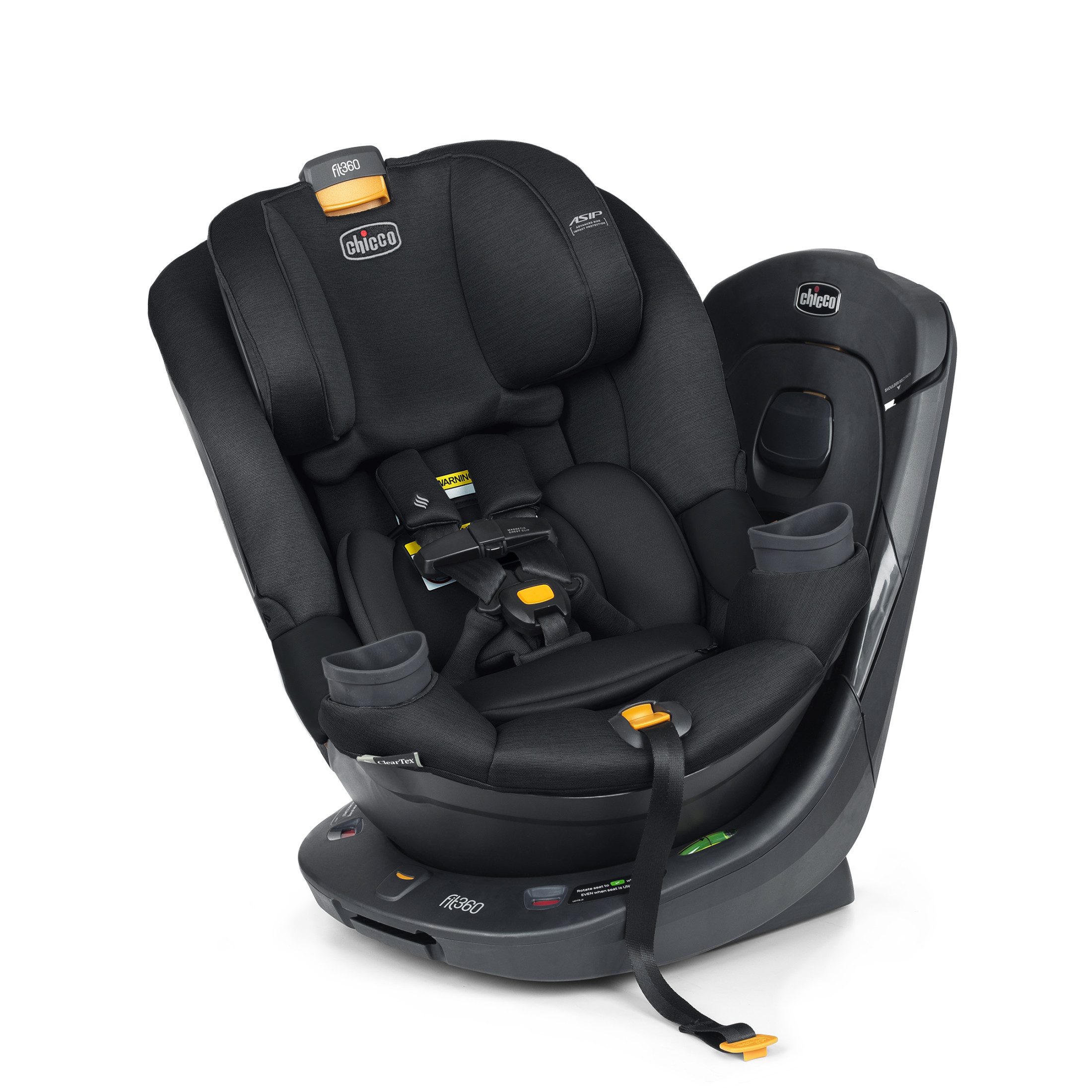 Fit360® ClearTex® Rotating Convertible Car Seat with 360 Degree Rotation for Rear-Facing and Forward-Facing, LeverLock® Self-Tensioning Lock System