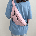 thumbnail image 5 of Chest Bag Fashion Kangaroo Waist Bag Couple Trend Crossbody Bag - pink, 5 of 5