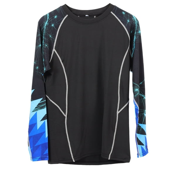 SWETRACE 1Pcs Black Men Sports Long Sleeve Fitness Bodysuit Breathable Stretchy for Men Sports Underlayer Gym Training