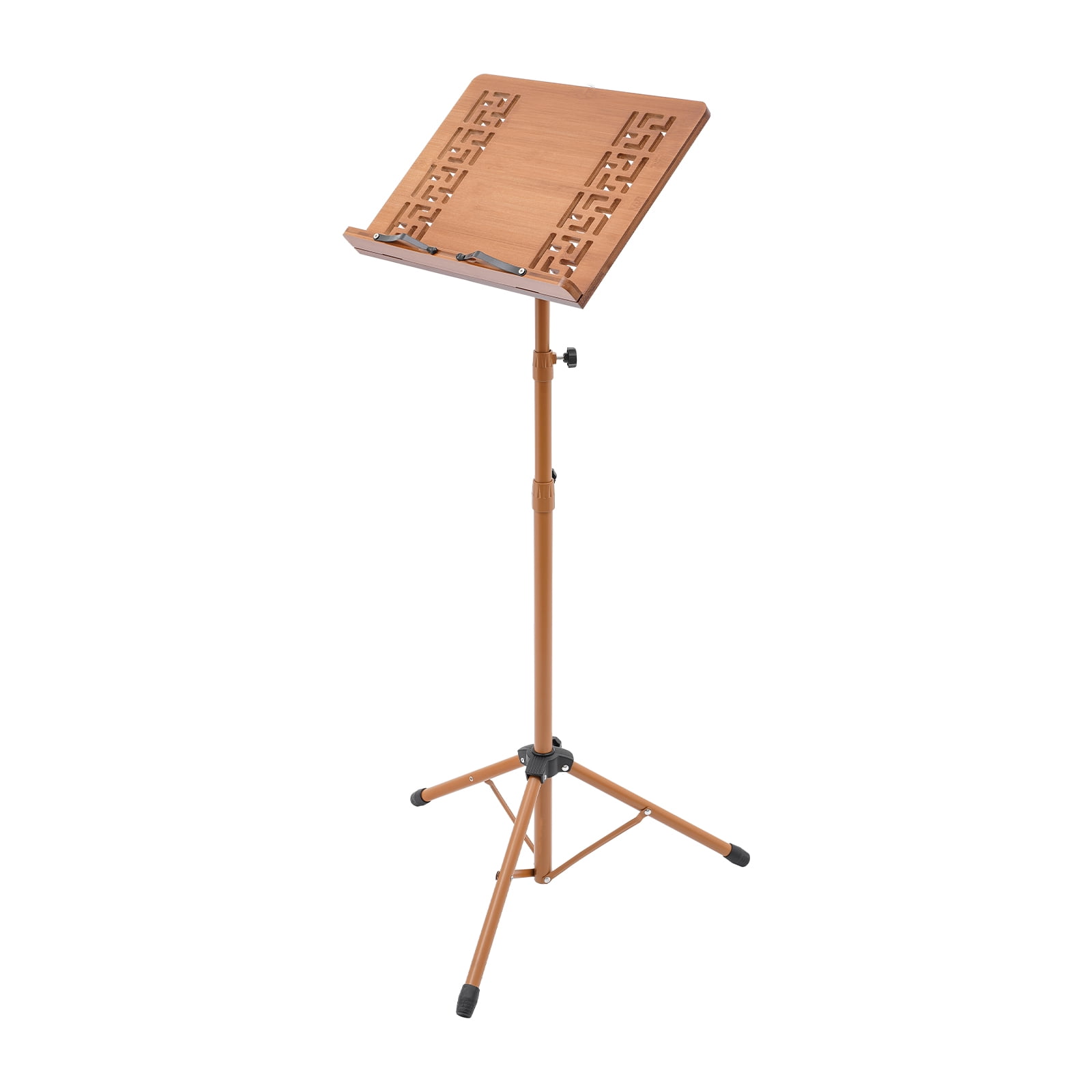 Miumaeov Adjustable Hollow Music Stand 27.56-70.87in, Foldable Portable Sheet Music Holder with Lattice Tray, Lightweight Metal Orchestra Stand