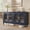 Blue, variant on Laisnet 59" Mid-Century Sideboard Buffet with 4 Arched Glass Doors, Vintage Wood Credenza Coffee Bar Storage Cabinet, Green