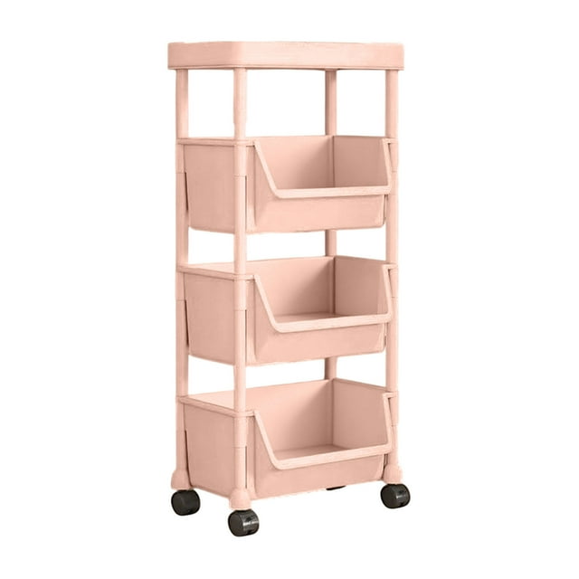 Carts with Wheels Desk Storage Rack Mobile Floor Desk Dorm Desk Under-Bed Cart Minimalist Small Wheeled Bookshelf Multi-Layer Multi-Functional Storage Rack Desk with Storage