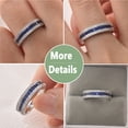 thumbnail image 3 of Blongme Wedding Bands for Women 1.0ct Blue Sapphire September Birthstone Eternity Rings Round White Cubic Zirconia Size 9.5, 3 of 11