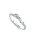 thumbnail image 4 of White Cubic Zirconia Criss Cross Knot Midi Chic Ring 925 Sterling Silver Band Jewelry Female Size 6, 4 of 4