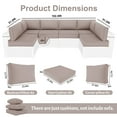 thumbnail image 4 of XXLYY Outdoor Replacement Cushions for Patio Furniture, 14 Piece Patio Sectional Cushions, 4" Water-Resistant Replacement Sofa Cushions Fits 6-seat Rattan Conversation Set, 4 of 7