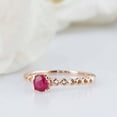 thumbnail image 3 of HeartsAndYou 0.5ct Natural Round Pink Ruby Ring Wire Mesh Band Solitaire 14k SOLID Rose Gold, 3 of 9