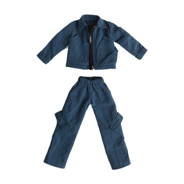 Chaqueta de ropa de trabajo para figura a escala 1/12, ropa urbana, disfraz, regalo de moda, decoración. Azul