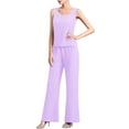 thumbnail image 4 of Linjinx Women's Wedding Guest Pant Suit 3 Piece Mother of Bride Dress Sets Plus Size Cocktail Party Gown Lavender M, 4 of 7