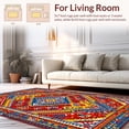 thumbnail image 2 of ODIKA 4'x6' Machine Washable Non-Slip Area Rug, Eclectic Multicolor Braided High Traffic Rug, Red, 20567, 2 of 7