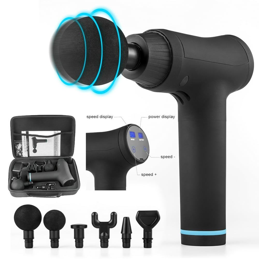 XtremepowerUS Premium Electric Massage Gun Cordless with (6) Massage