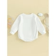 thumbnail image 4 of Bagilaanoe Baby Girl Oversized Romper Sweatshirt Newborn Long Sleeve Bodysuits Letter Embroidery Pullover 3M 6M 12M 18M Infant Casual Tee Tops, 4 of 8