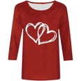 thumbnail image 4 of NJGRAE Business Casual Tops for Women Womens Tee Shirts Women's Fashion Valentine's Day Printed Round Neck Three Quarter Sleeve Casual T Shirt Top Watercolor Print Relaxed Fit Xxxl, 4 of 4