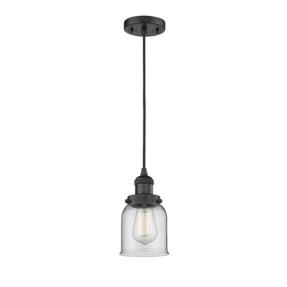 Innovations 1-LT Vintage LED Small Bell 5" Mini Pendant - Matte Black - 201C-BK-G52-LED