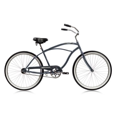 WonderWheels 26  Beach Cruiser Coaster Brake Single Speed Stainless Steel Spokes One Piece Crank Alloy Rims 36H - Grey