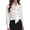 White, variant on Womens Satin Blouses Silk Dressy Shirts Long Sleeve Business Casual Elegant Tops Solid Color for Ladies, Black