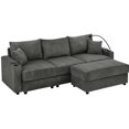 thumbnail image 2 of Grey Corduroy Couch with Solid Wood Base - Durable Furniture for Living Room, 2 of 6