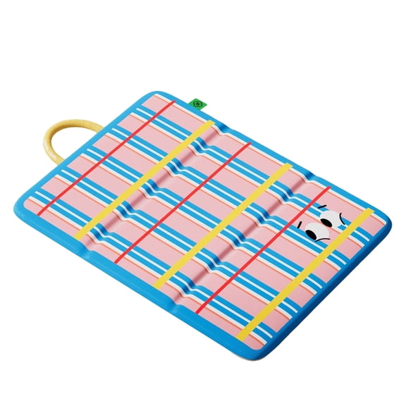 Dog Bed Mats Reversible Cool and Warm Portable Dog Crate Pad Waterproof Pet Sleeping Mattress Easy to Fold(Blue, L)
