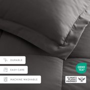 8-Piece Bedding Bundle with Comforter Set, Bed Sheets & Bed Skirt in Gray Ultra Soft Microfiber for Twin Size Beds