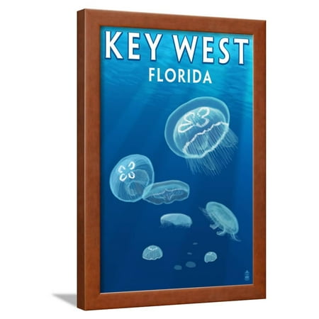  Key  West Florida Jellyfish Framed Print Wall Art  By 