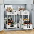 thumbnail image 3 of O’Force 2 Tiers Under Sink Organizer Storage Rack Under Counter Storage Cabinet Multi-purpose Sliding Basket Storage Rack for Bathroom Kitchen, White, 3 of 5