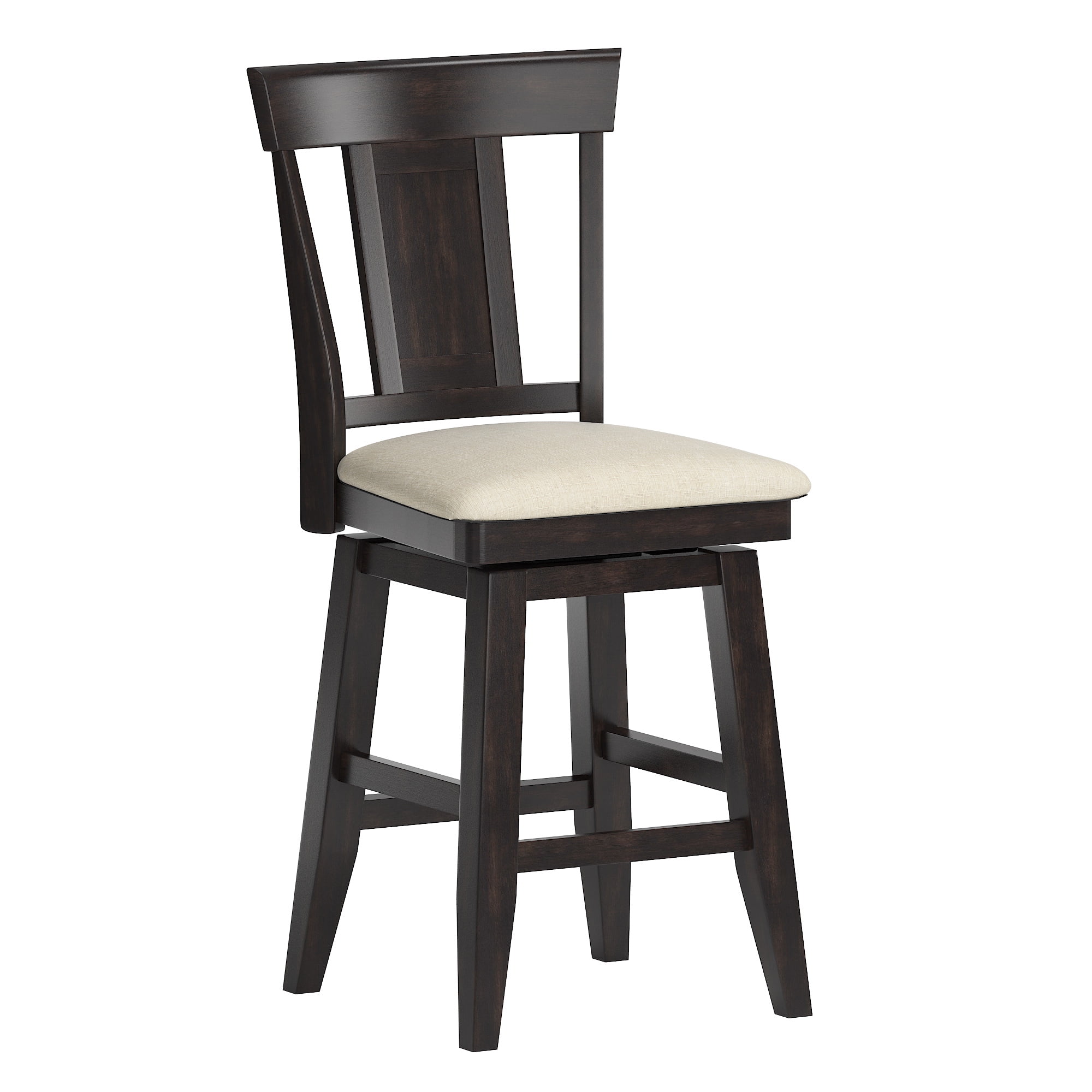Weston Home Sheena Farmhouse Square Swivel Panel Back 24" Counter Height Stool, Antique Black