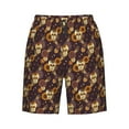 thumbnail image 6 of KLL Sunflowers with Skull and Hand Men's Casual Summer Beach Shorts Hawaiian Shorts with Pockets-3X-Large, 6 of 6