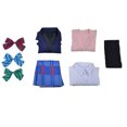 thumbnail image 5 of Disfraz de Cosplay de Nico Yazawa de Anime, peluca, cárdigan de punto rosa, lazo, uniforme escolar Jk para niñas adultas, traje de Halloween y Carnaval, 5 of 5