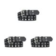 thumbnail image 4 of Langgg Ceinture Punk Boucle All Trend All Match pour Jeans Femmes Ceinture Intemporelle Résistante à l'Usure Noir 105cm 3Set, 4 of 6