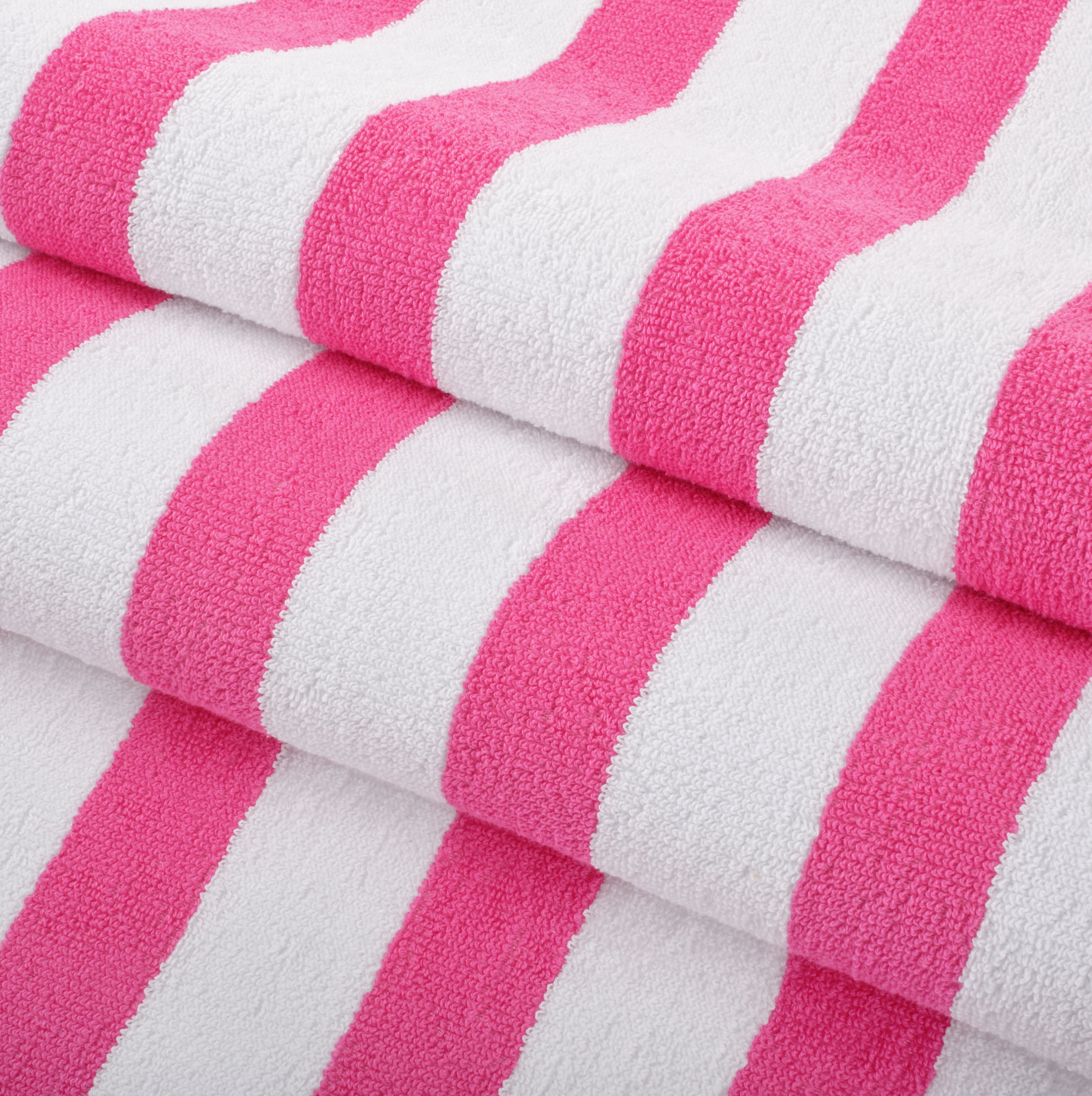 Arkwright Cali Cabana Beach Towels - 100% Ring Spun Cotton Pool Towel - 30 x 60 in. - (4 Pack) Pink
