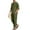 Army Green, variant on Men's 2 Pieces Cotton Linen Set Long Sleeve Henley Shirts Casual Beach Pants With Pockets Summer Yoga Outfits