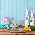 thumbnail image 6 of CoreLiving Easter Table Decorations Wooden Bunny Rabbit Sign Farmhouse Spring Decor for Indoor Home Mantel Tiered Tray Office Party Centerpiece Rustic Decor, 6 of 7