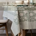 thumbnail image 3 of over&back Hand-Screened Tablecloth - Dining Table Cover - Each Tablecloth is Unique - 100% Cotton - Machine Washable - Kitchen and Home Decor - Green Floral - 70x90, 3 of 9