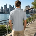 thumbnail image 5 of Mens Polo Shirts Cotton Linen Short Sleeve Performance Collared Golf Tees Lightweight Summer, 5 of 6