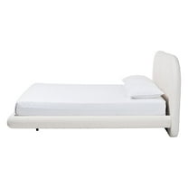 Baxton Studio Cachet Floating Platform Bed with Rounded Headboard - Cream - King