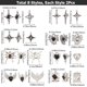thumbnail image 2 of 16 piezas de dijes góticos negros de 8 estilos diferentes: dijes de diamantes de imitación, dijes a granel de corazón, mariposa, alas, estrella, telaraña, aleación y vidrio., 2 of 5