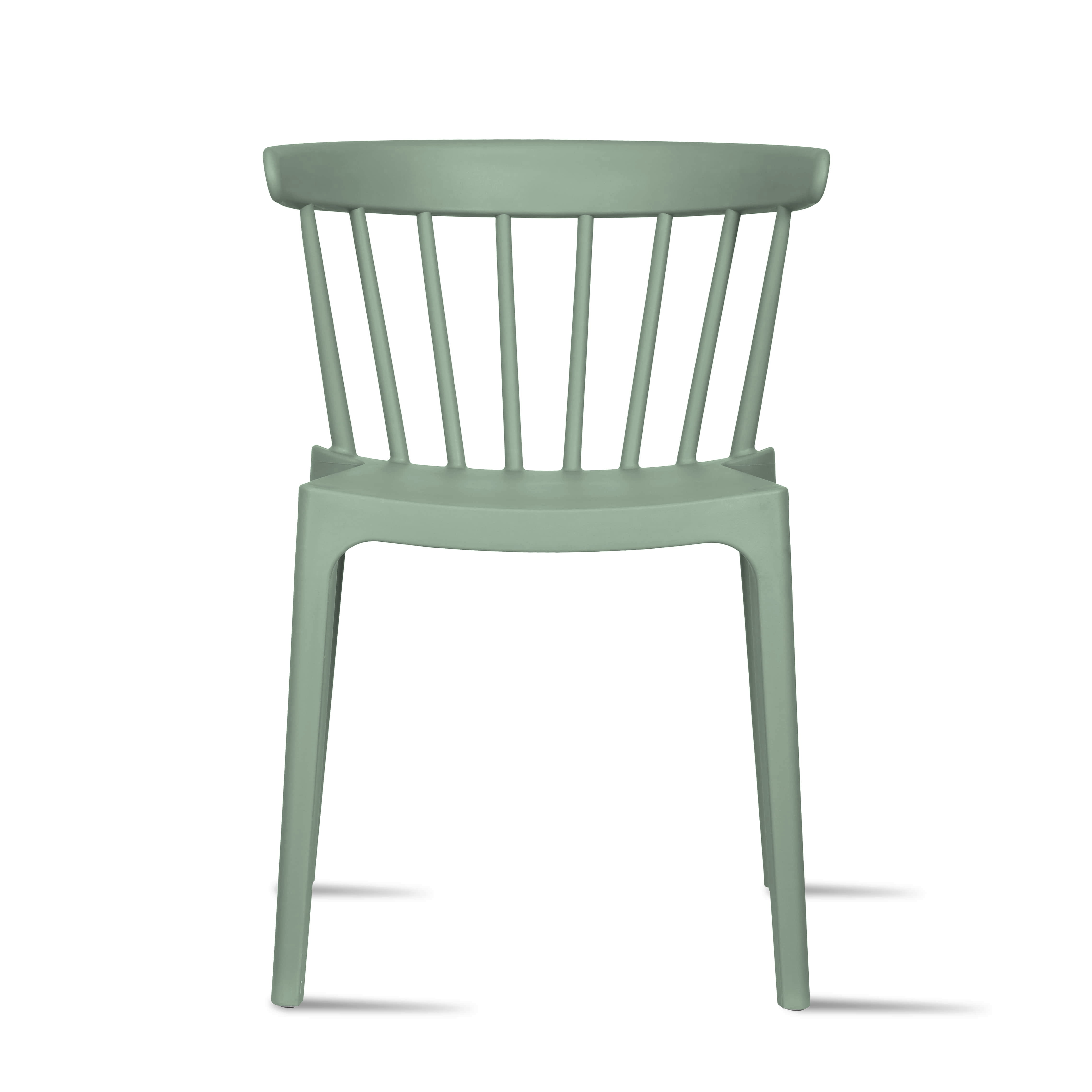 2xhome Stackable Patio Chair | Spindle Slat Back | Weather Resistant Molded Plastic | Lightweight Space Saving Elbow Design for Dining, Kitchen, Indoor, Outdoor, Green, Set of 1, 1 piece