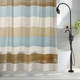 thumbnail image 2 of Abstract Blue Brown off White Fabric Shower Curtain Oil Painting Art Washable Shower Curtains for Bathroom, Waterproof Bath Curtain with Hooks Home Decor 72x72in, 2 of 8