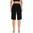 thumbnail image 7 of Coorders No Bunderies Womens High Waist Fitness Shorts, Ladies Oversized Casual Shorts for Summer, Black, Size M, 7 of 7