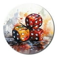 thumbnail image 2 of Designart "Dice at the Royale Casino IV" Casino & Games Oversized Wall Clock, 2 of 5