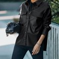 thumbnail image 3 of Chaqueta de camisa informal para mujer,Chaqueta de cuero de PU para mujer Chaqueta de cuero de PU para mujer Abrigo de chaqueta de cuero de PU para mujer Rendimiento confiable, 3 of 5