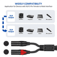 thumbnail image 6 of XLR to XLR Y-Splitter Cable Balanced XLR Female to Dual XLR Male Audio Microphone Adapter 2 XLR to XLR Audio Adapter,A, 6 of 7